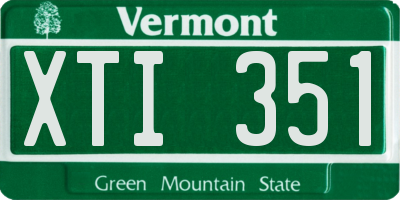 VT license plate XTI351