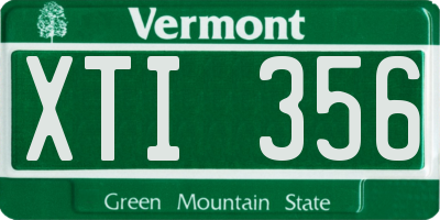 VT license plate XTI356