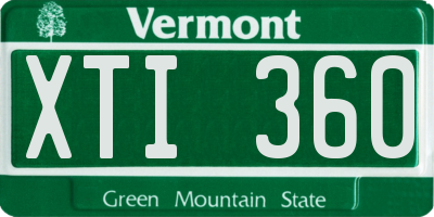 VT license plate XTI360