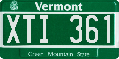 VT license plate XTI361