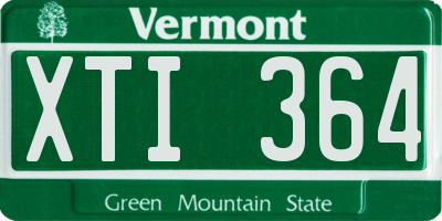 VT license plate XTI364