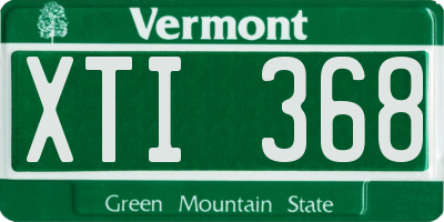 VT license plate XTI368