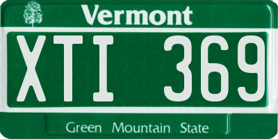 VT license plate XTI369