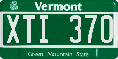 VT license plate XTI370