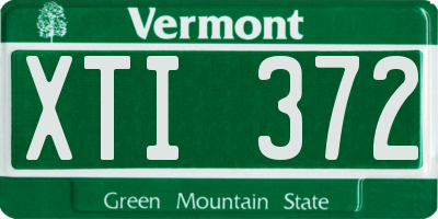 VT license plate XTI372