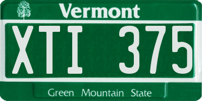 VT license plate XTI375