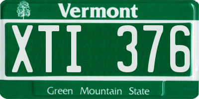 VT license plate XTI376