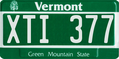 VT license plate XTI377