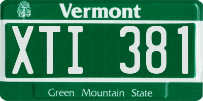 VT license plate XTI381