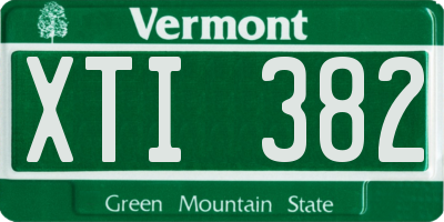 VT license plate XTI382