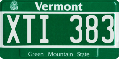 VT license plate XTI383