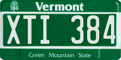 VT license plate XTI384