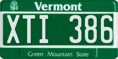 VT license plate XTI386