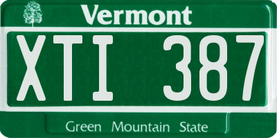 VT license plate XTI387