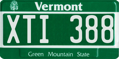 VT license plate XTI388