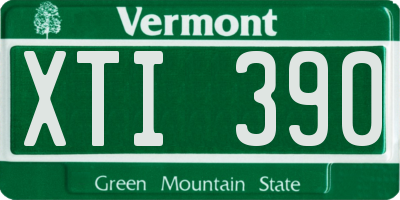 VT license plate XTI390