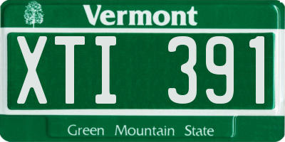 VT license plate XTI391