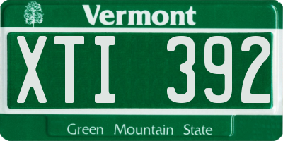 VT license plate XTI392