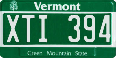VT license plate XTI394