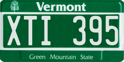 VT license plate XTI395