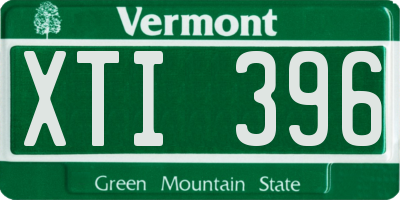 VT license plate XTI396