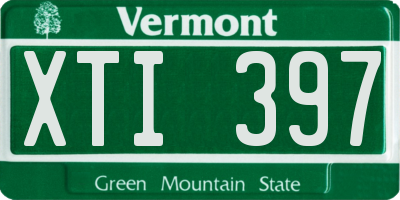 VT license plate XTI397