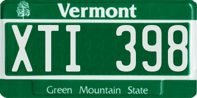 VT license plate XTI398