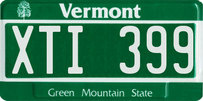 VT license plate XTI399