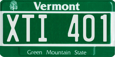 VT license plate XTI401
