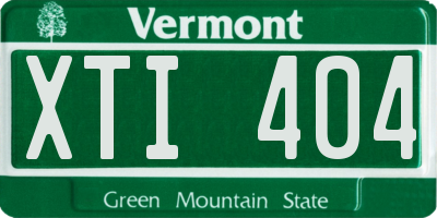 VT license plate XTI404
