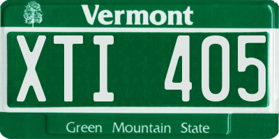VT license plate XTI405