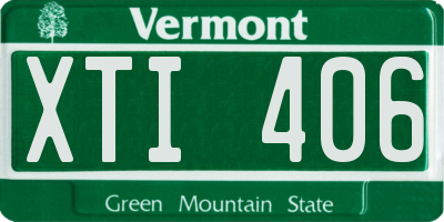 VT license plate XTI406