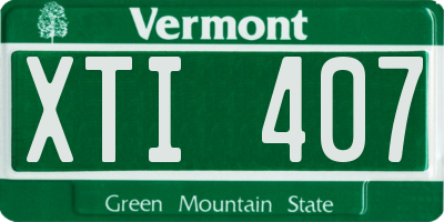 VT license plate XTI407