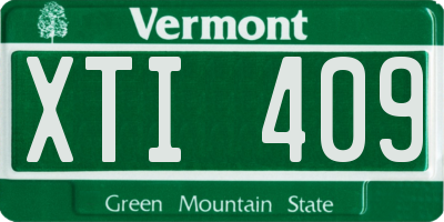VT license plate XTI409
