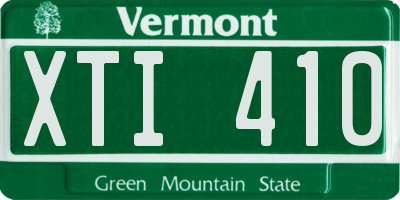 VT license plate XTI410