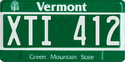 VT license plate XTI412