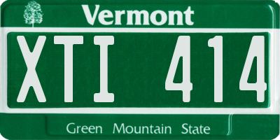 VT license plate XTI414