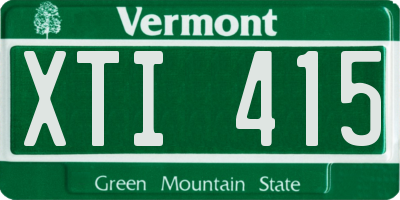 VT license plate XTI415
