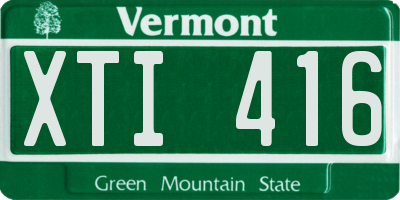VT license plate XTI416
