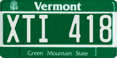 VT license plate XTI418