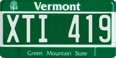 VT license plate XTI419