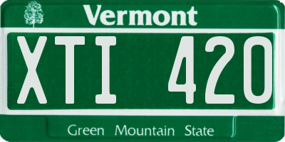 VT license plate XTI420