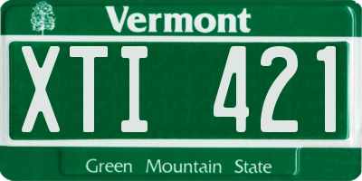 VT license plate XTI421
