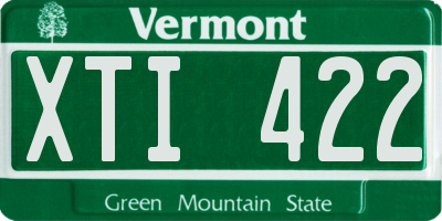 VT license plate XTI422
