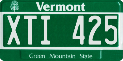 VT license plate XTI425