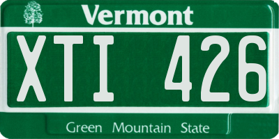 VT license plate XTI426