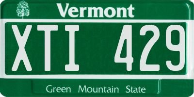 VT license plate XTI429