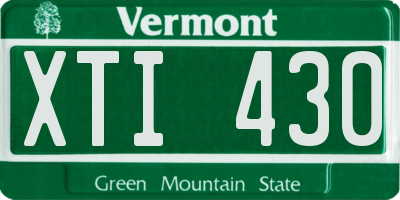 VT license plate XTI430