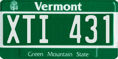 VT license plate XTI431