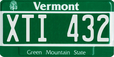 VT license plate XTI432